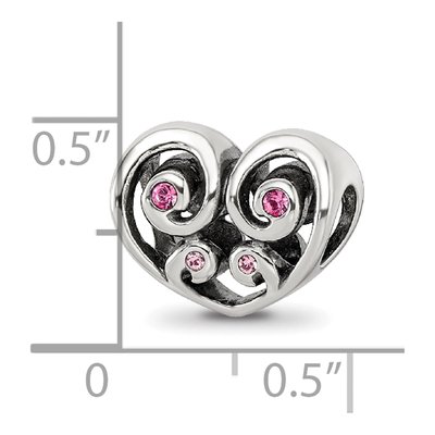 Sterling Silver Crystal Heart Bead – view 5