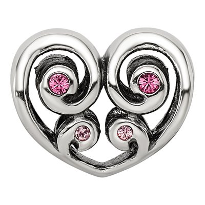Sterling Silver Crystal Heart Bead – view 6