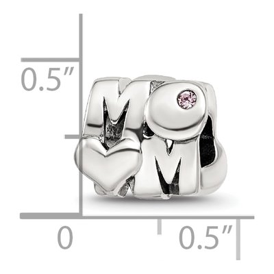 Sterling Silver Crystal MOM Bead – view 4