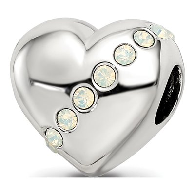 Sterling Silver Crystal Mother Heart Bead – view 7