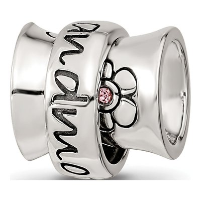 Sterling Silver Crystal Grandmother Spinner Bead