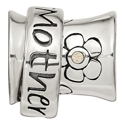 Sterling Silver Crystal Mother Spinner Bead – view 5