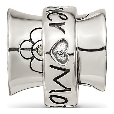 Sterling Silver Crystal Mother Spinner Bead – view 6