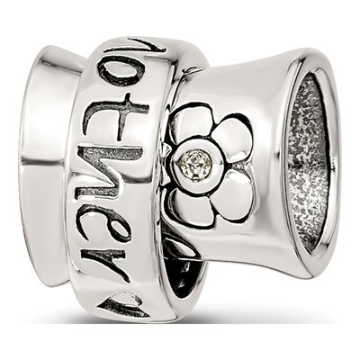 Sterling Silver Crystal Mother Spinner Bead
