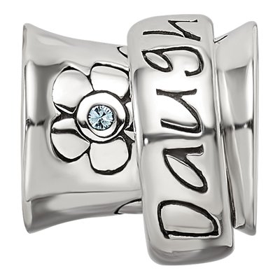 Sterling Silver Crystal Daughter Spinner Bead – view 5