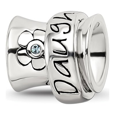 Sterling Silver Crystal Daughter Spinner Bead