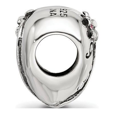 Sterling Silver Crystal Mother's Heart Bead – view 3