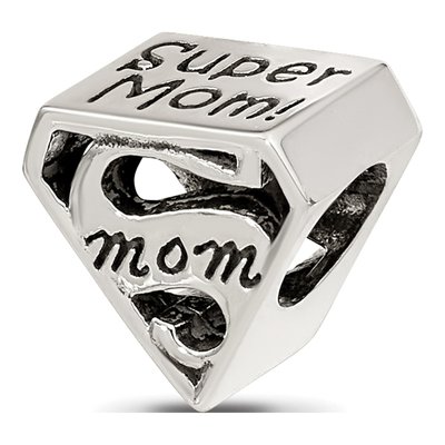Sterling Silver Super Mom Bead