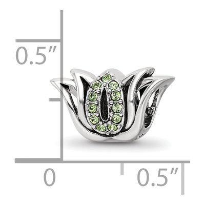 Sterling Silver Crystal Pave Lotus Bead – view 5