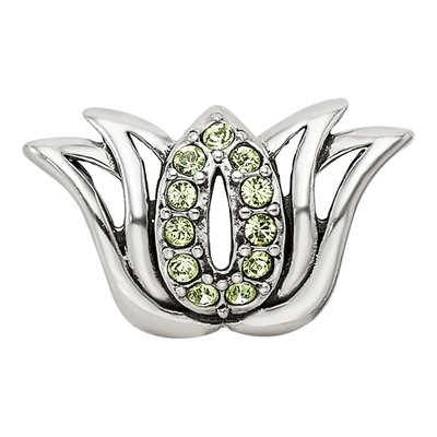 Sterling Silver Crystal Pave Lotus Bead – view 6