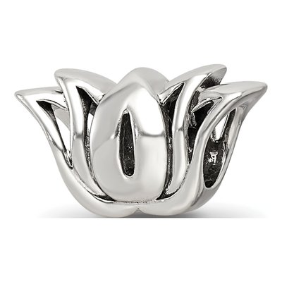 Sterling Silver Crystal Pave Lotus Bead – view 7