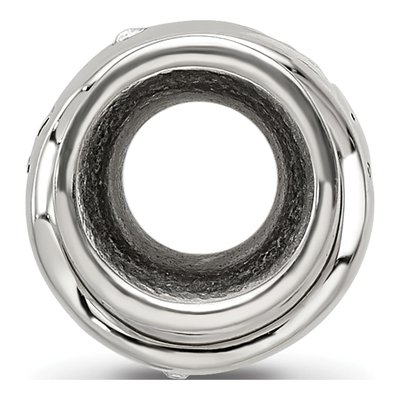 Sterling Silver Crystal I Love You Spinner Bead – view 3
