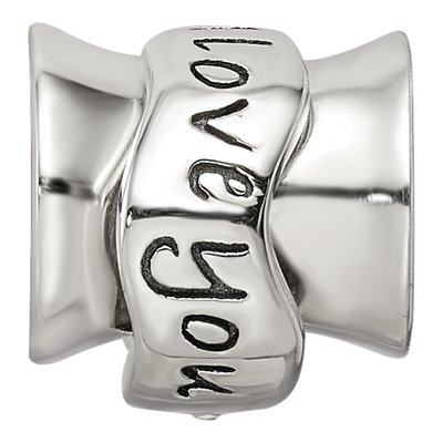 Sterling Silver Crystal I Love You Spinner Bead – view 5