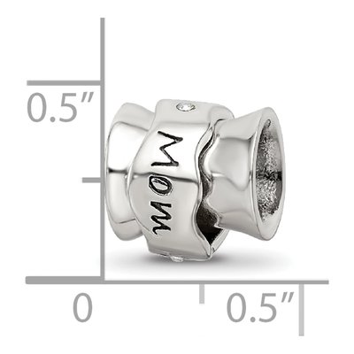 Sterling Silver Crystal I Love You Spinner Bead – view 6