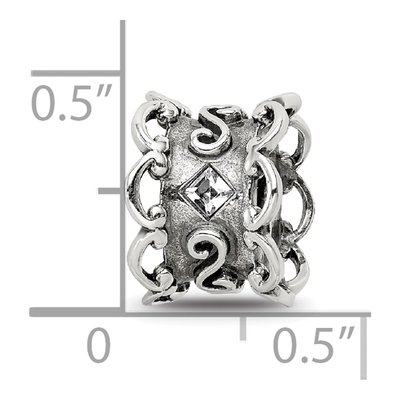 Sterling Silver Crystal Bridal Garter Bead – view 5