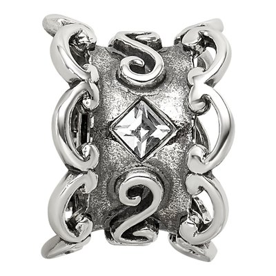 Sterling Silver Crystal Bridal Garter Bead – view 6