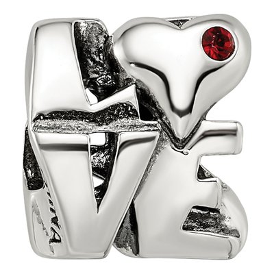 Sterling Silver Crystal LOVE Bead – view 4