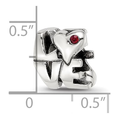 Sterling Silver Crystal LOVE Bead – view 5
