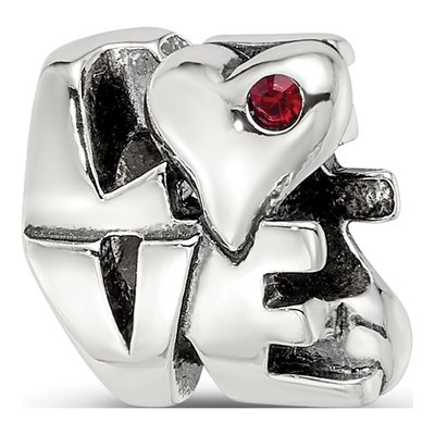 Sterling Silver Crystal LOVE Bead
