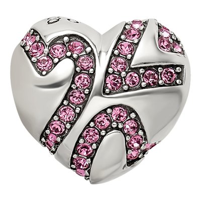 Sterling Silver Crystal Hearts Bead – view 4