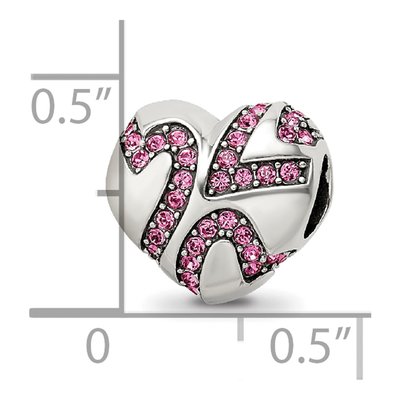 Sterling Silver Crystal Hearts Bead – view 5