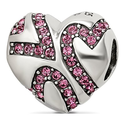 Sterling Silver Crystal Hearts Bead – view 7