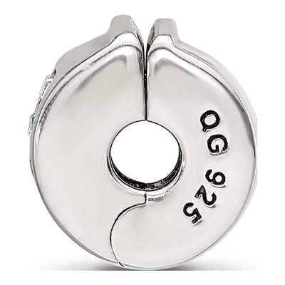 Sterling Silver Crystal Clip Bead – view 3