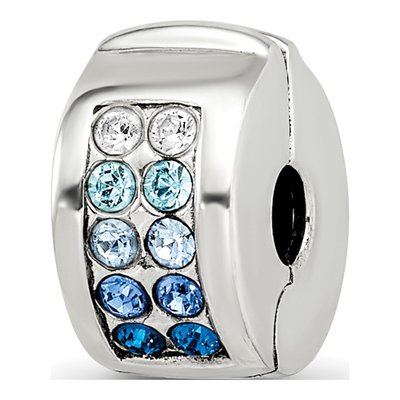 Sterling Silver Crystal Clip Bead