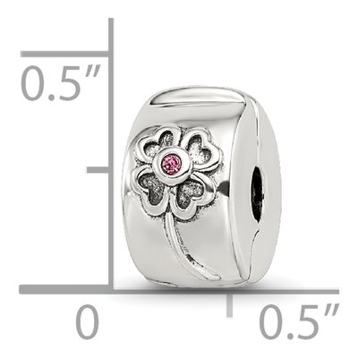 Sterling Silver Crystal Flower Clip Bead – view 5