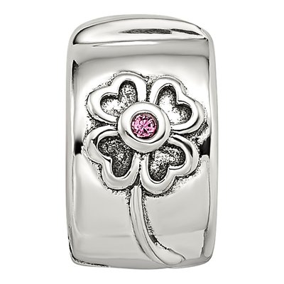Sterling Silver Crystal Flower Clip Bead – view 6