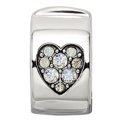 Sterling Silver Crystal Heart Clip Bead – view 4