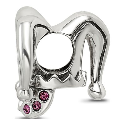 Sterling Silver Crystal Jester Mask Bead – view 3