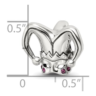 Sterling Silver Crystal Jester Mask Bead – view 5