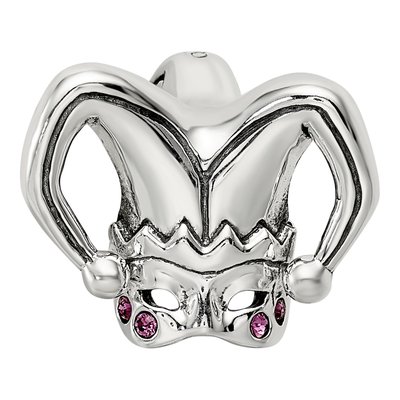 Sterling Silver Crystal Jester Mask Bead – view 6
