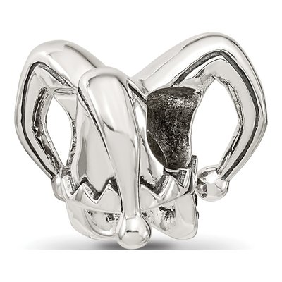 Sterling Silver Crystal Jester Mask Bead – view 7