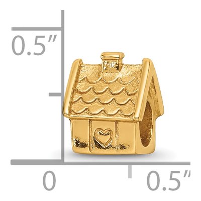 Gold-Plated Sterling Silver House Bead – view 6