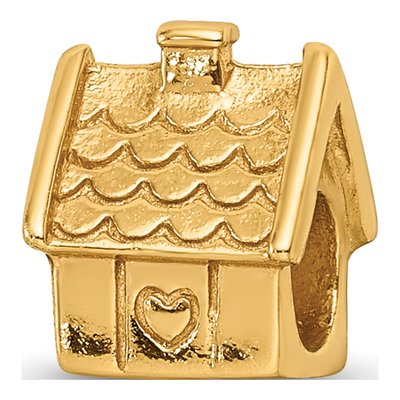 Gold-Plated Sterling Silver House Bead