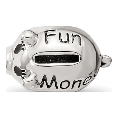 Sterling Silver Piggy Bank Bead – view 8