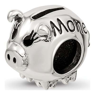 Sterling Silver Piggy Bank Bead