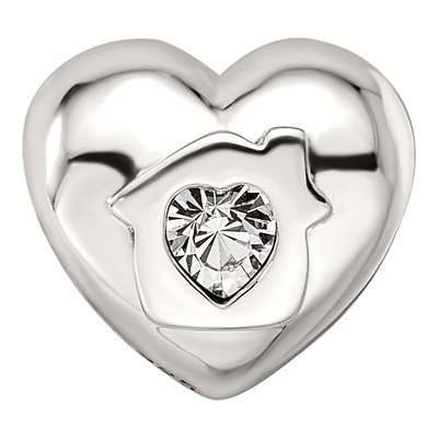Sterling Silver Crystal Heart Bead – view 5