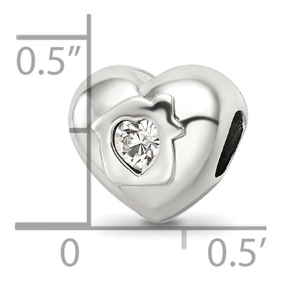 Sterling Silver Crystal Heart Bead – view 6