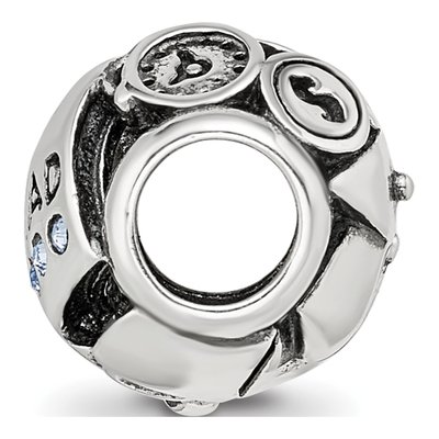 Sterling Silver Crystal Graduation Bead – view 3