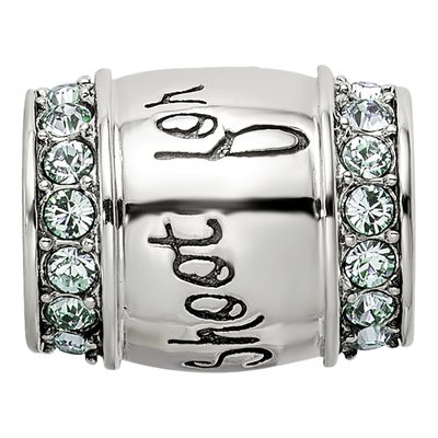 Sterling Silver Crystal Moon Bead – view 4