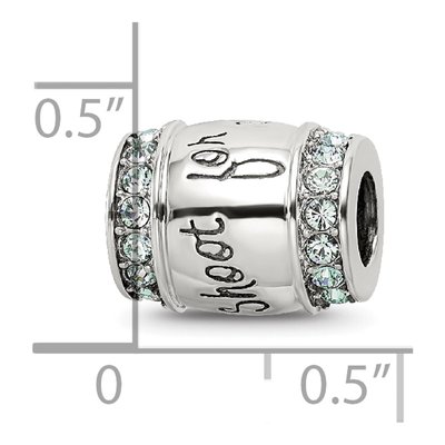 Sterling Silver Crystal Moon Bead – view 6