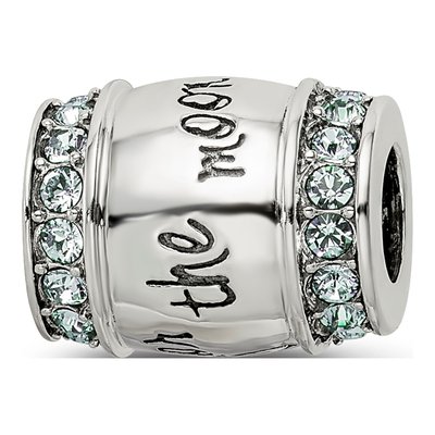 Sterling Silver Crystal Moon Bead – view 7