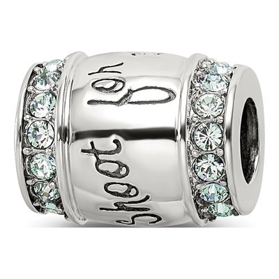 Sterling Silver Crystal Moon Bead