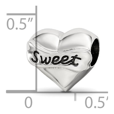 Sterling Silver Crystal Sweet 16-Heart Bead – view 5