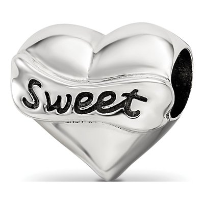 Sterling Silver Crystal Sweet 16-Heart Bead
