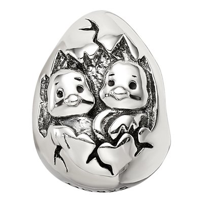 Sterling Silver Easter Chicks Bead – view 4