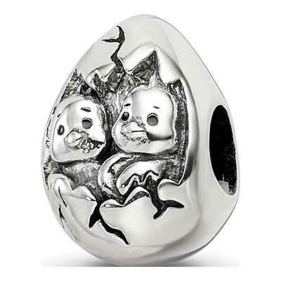 Sterling Silver Easter Chicks Bead